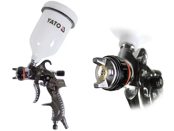 Краскопульт для компрессора HVLP 1,4 мм с верхним бачком 600 мл