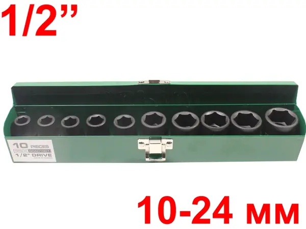 Ударные головки CrMo 1/2'' TopTul 10-24мм