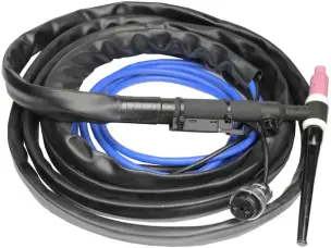 Аргоновая горелка WP-17V (Кнопка + Вентиль) штекер 10-25, длина 4м