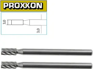 Борфрезы Proxxon вольфрам-ванадий 3 мм цилиндр для гравера 2 шт