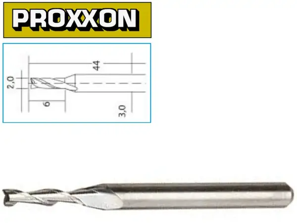 Фреза спиральная твердосплавная 2 мм для гравера Proxxon