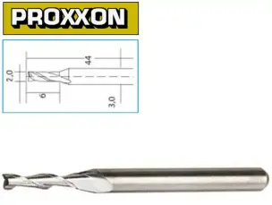 Фреза спіральна твердосплавна 2 мм для гравера Proxxon
