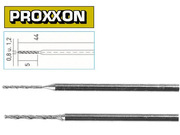 Алмазные сверла спиральные для гравера Proxxon 0.8/1.2 мм