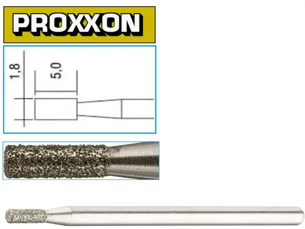 Бор алмазный цилиндр 1.8 мм для гравера Proxxon