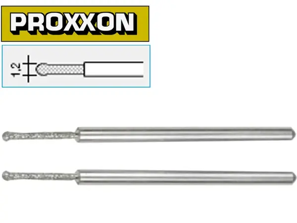 Алмазные боры сферические для гравера Proxxon 1.2 мм (2 шт)