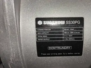 Мотопомпа бензиновая Sunshow SS30PG для перекачки воды 980 л/мин