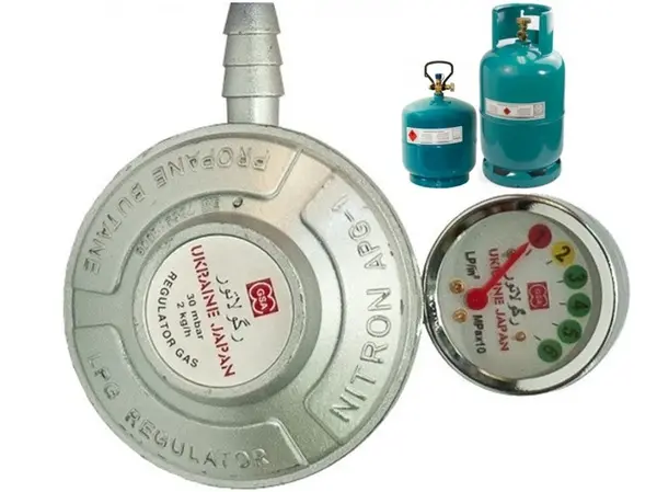 Газовый редуктор с манометром для польских баллонов (пропан-бутан)