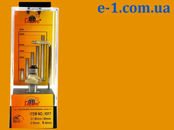 Фреза 1017 D18 h8 d8 R4 Глобус кромочная калевочная