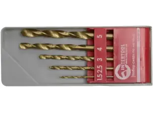Набор из 5 сверл по металлу HSS Intertool