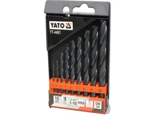 Набор из 10 HSS свёрл по металлу Yato