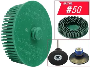 Абразивний щітковий диск WorkMan Bristle Р50 зелений під Roloc
