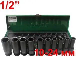 Ударные головки CrMo 1/2'' TopTul 10-24мм удлиненные