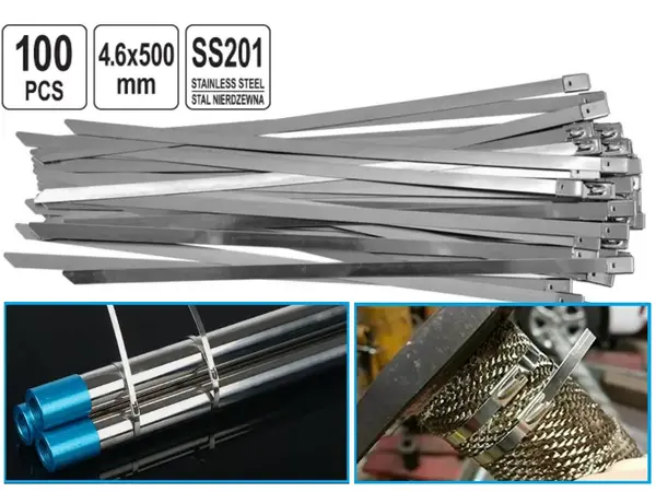 Стяжки кабельные нержавеющие 4,6x500 мм SS201 (100 шт)