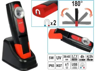 Ультрафиолетовый аккумуляторный фонарь UV LED 5W