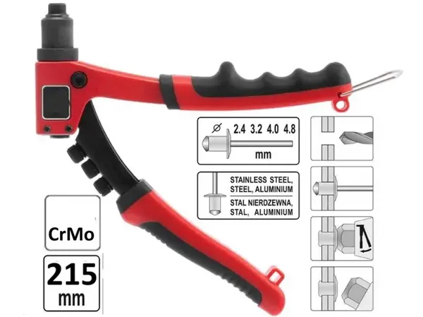 Заклепочник ручний CrMo 215мм